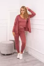 3-piece sweater set - Top, cape and pants - Pink