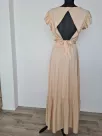 Beige long maxi skirt with a frill