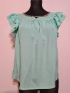 Blouse with a frill on the sleeves and decorative sequins - Mint