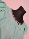 Blouse with a frill on the sleeves and decorative sequins - Mint