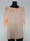 Blouse with bindings on the shoulders and sleeves - salmon