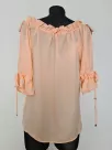 Blouse with bindings on the shoulders and sleeves - salmon