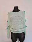 Braided sweater with bows - Mint