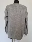 Braided sweater with openwork front, smooth back - Gray