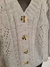 Cardigan sweater with ruffles and buttons - Gray