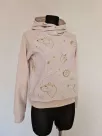 Cotton sweatshirt with hood, beige constellation graphics