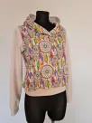 Cotton sweatshirt with hood, dream catcher graphic, beige