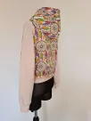 Cotton sweatshirt with hood, dream catcher graphic, beige