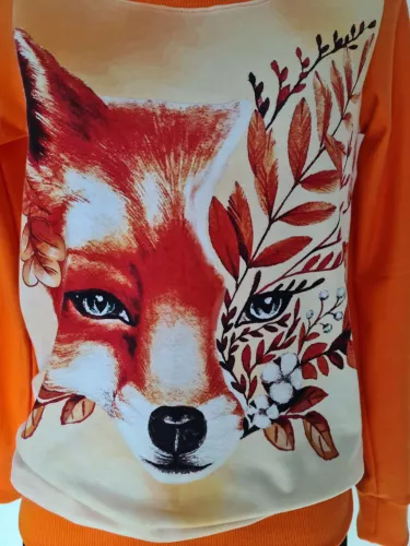 Cotton sweatshirt with orange fox