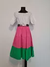 Dress below the knee with a belt - Colorful