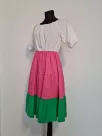 Dress below the knee with a belt - Colorful
