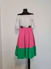 Dress below the knee with a belt - Colorful