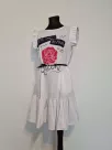 Dress with a rose and an inscription - White