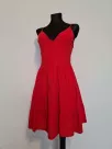 Dress with adjustable straps, fastened on the side with a covered zipper - Red