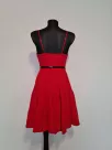 Dress with adjustable straps, fastened on the side with a covered zipper - Red