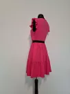 Dress with frill sleeves and a belt - pink