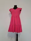 Dress with frill sleeves and a belt - pink