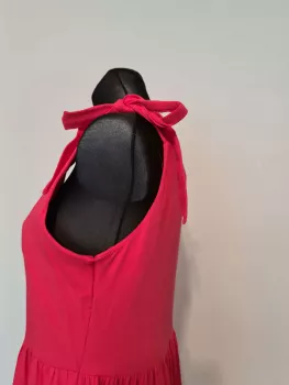 Dress with ties on the shoulders - coral