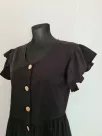 Dresses with decorative buttons and a belt - Black