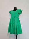 Dresses with decorative buttons and a belt - Green