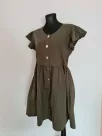 Dresses with decorative buttons and a belt - khaki