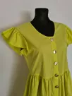 Dresses with decorative buttons and a belt - Lime