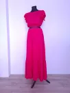 Fuchsia long maxi skirt with a frill