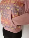Kangaroo sweatshirt, leaf print, dark powder pink