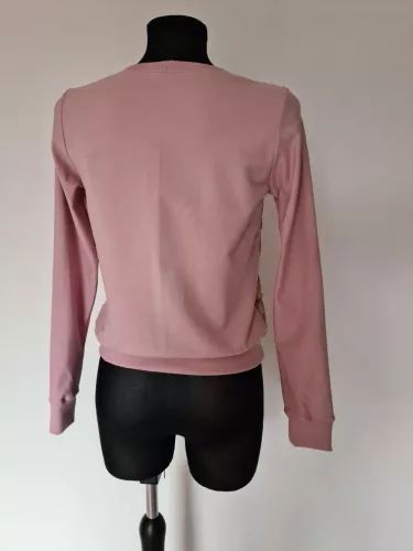 Kangaroo sweatshirt, leaf print, dark powder pink