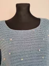 Knitted sweater with pearls - Blue