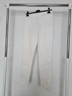 Leggings with stitching along the leg length - Ecru - Pants