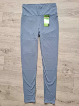 Legginsy w prążek z wyższym stanem - Niebieski - Legginsy