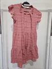 Loose dress with a bow and ruffles - Pink