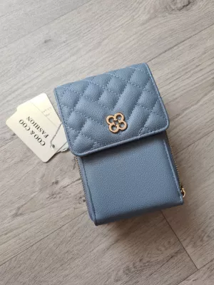 Quilted messenger bag - Blue - 