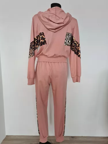 Set - Leopard Tracksuit - Powder Pink