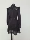 Shirt dress with lace - Black
