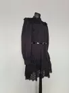 Shirt dress with lace - Black