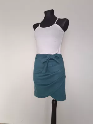 Short sea blue suede skirt - Skirts