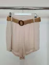Shorts with an elastic waist and pockets - Beige