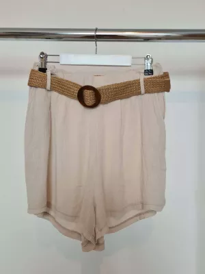 Shorts with an elastic waist and pockets - Beige - Pants