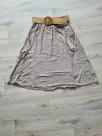 Skirt with pockets and a braided belt - Beige