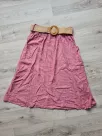 Skirt with pockets and a braided belt - Dirty pink