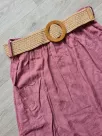 Skirt with pockets and a braided belt - Dirty pink