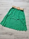 Skirt with pockets and a braided belt - Green