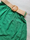 Skirt with pockets and a braided belt - Green