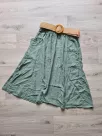 Skirt with pockets and a braided belt - Khaki
