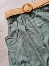 Skirt with pockets and a braided belt - Khaki