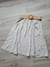 Skirt with pockets and a braided belt - Light beige