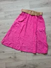 Skirt with pockets and a braided belt - Pink