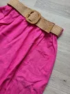 Skirt with pockets and a braided belt - Pink
